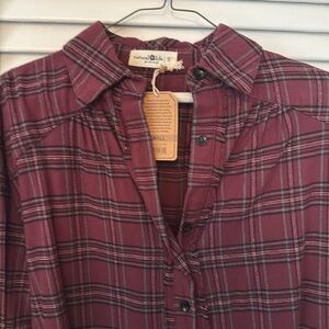 Natural Life flannel tunic top NWT Small